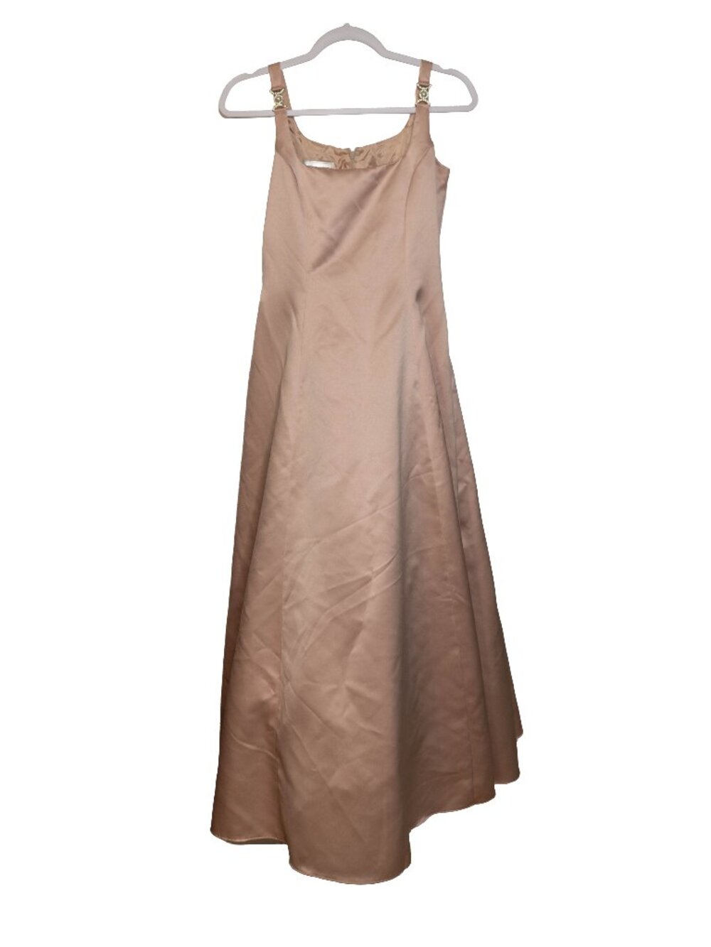 Vintage 90s 00s Jessica McClintock Champagne Beige Satin Prom Dress - Size 4
